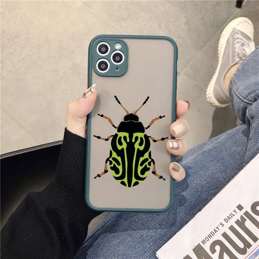 Bug Beetles Insects Phone Case for iPhone 14 11 12 13 Mini Pro Max 8 7 Plus X XR XS MAX Translucent Matte Cover