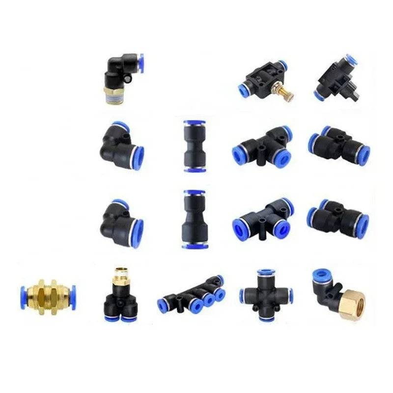 Neumatic Fittings Fitting Plastic Connector PU 4/6/8/10/12/16mm for Air Water Hose Tube Push In Straight Gas Quick Connection