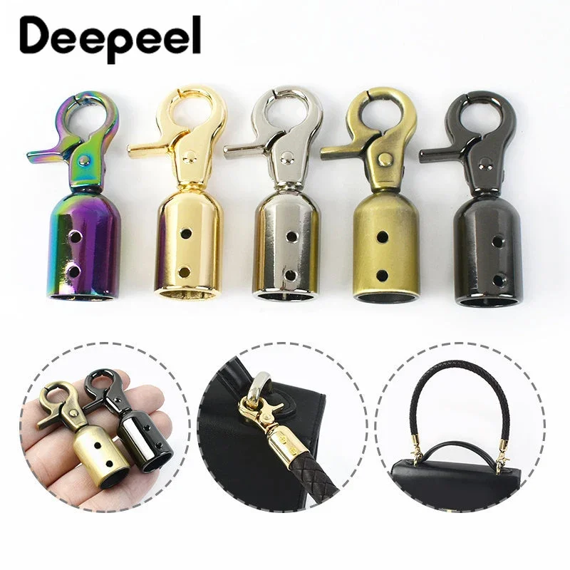 Deepeel 2/4/10Pcs 15mm Metal Screw Buckles Bag Chain Bell Hang Bucke DIY Handbag Starp Sanp Hook Rope Screws Stopper Hardware