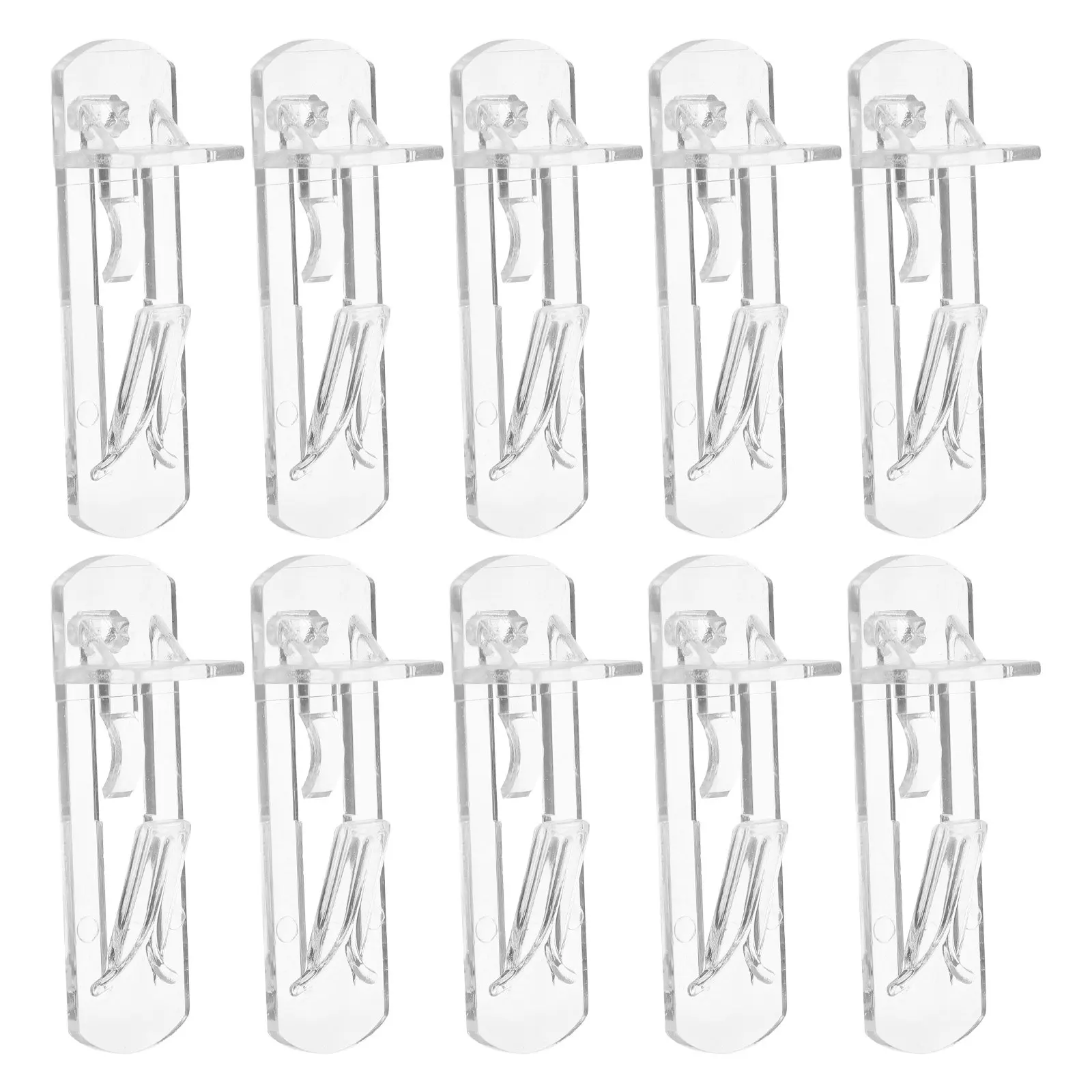 10Pcs Clear Plastic Shelf Pegs Strong Reliable Cabinet Shelf Supports Spring Clip Adjustment for Kitchen Bookshelf Cupboard