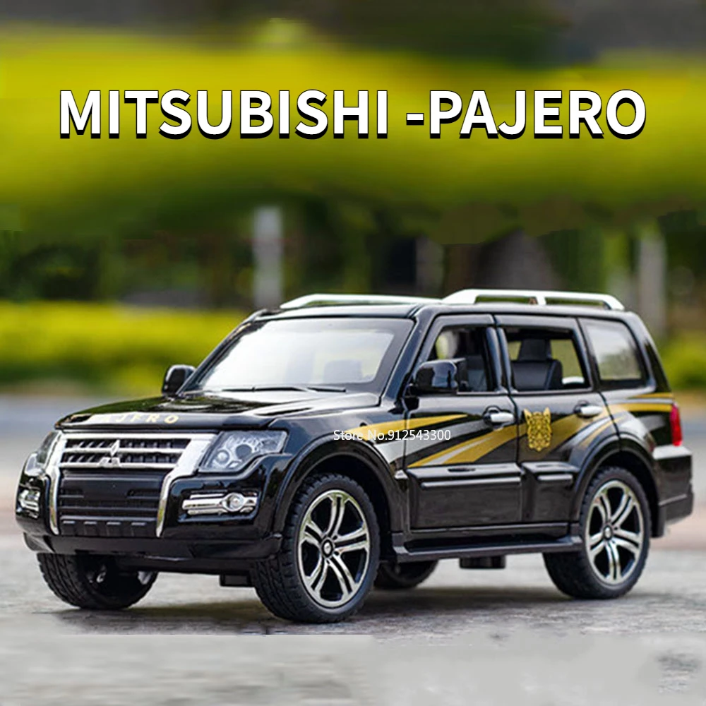 1/32 MITSUBISHI PAJERO Alloy Toy SUV Car Simulation Model Diecast Rubber Tires 6 Doors Can Opened Toy Vehicle Gifts for Children