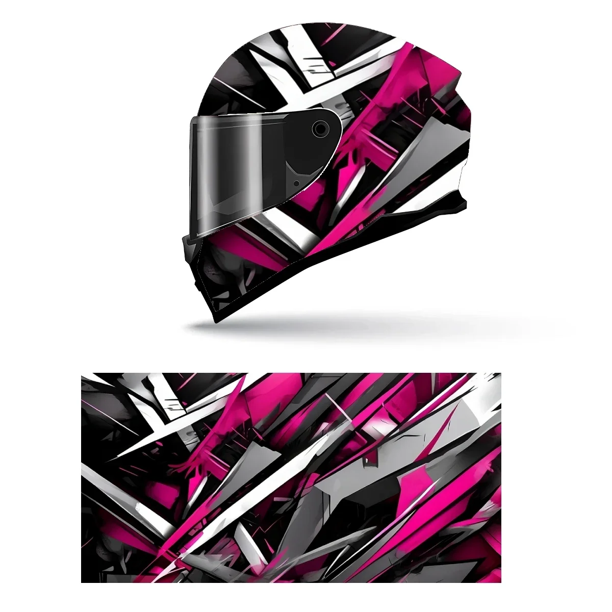 Adesivo Decorativo para Capacete de Motocicleta com Design Estilo Grafite, Gráfico de Corrida, Vinil para Envelopamento de Capacete