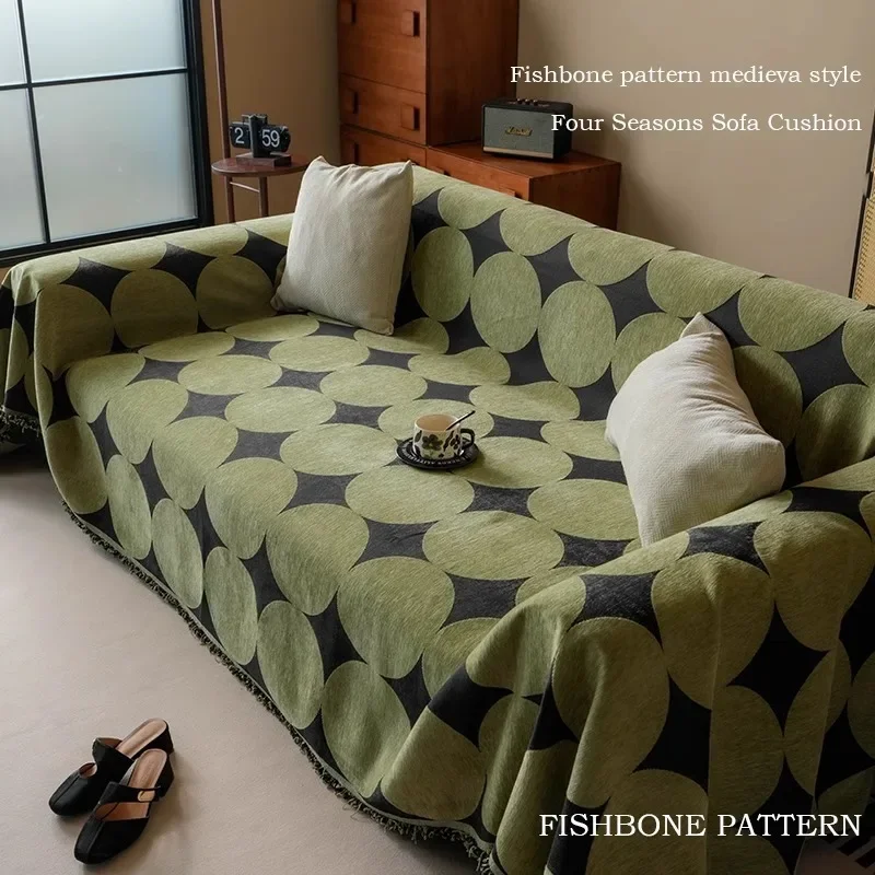 High-end Retro Chenille Sofa Cover Cloth Autumn and Winter High-end Modern Thickened Sofa Cushion Four Seasons New Sofa Towel