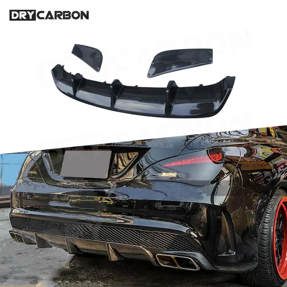 

For Mercedes Benz CLA W117 CLA180 CLA200 CLA250 CLA45 AMG Carbon Fiber R Style Rear Diffuser 2013-2018 Body Kits Accessories