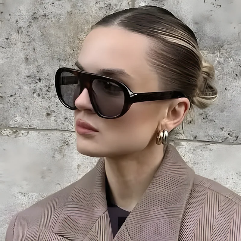 New Fashion leopard Gradient Oval Sunglasses for Women Vintage Gradient Elegant Sun Glasses Men Outdoor UV400 Shades Black Glass image 3