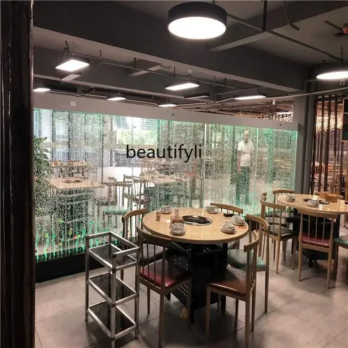 New Light Luxury Large acrylic screen water curtain wall flowing water creative aquarium entrance partition