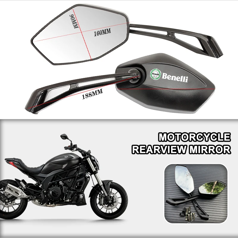Specchietto retrovisore laterale moto regolabile manubrio vista posteriore per Benelli 302S 752S Trk 502 251 520X Tnt125 Bj400 Bj500 Bj600