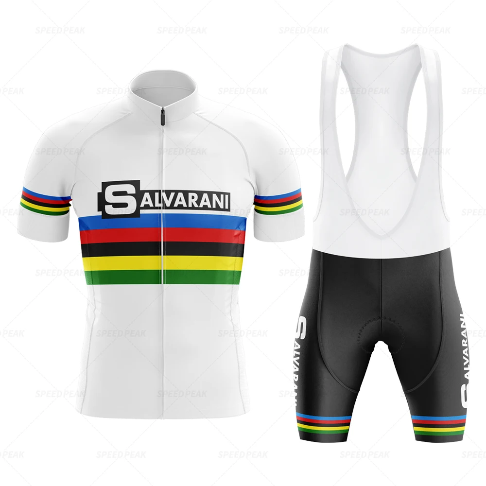 SALVARANI Retro Cycling Jersey Set Classical Bicycle Suit Bike  Summer Sleeve Men Bib Shorts Clothes Por Team Men\'s Bike