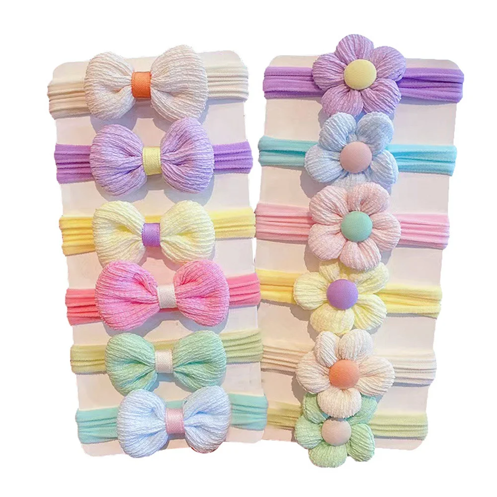 Kids Cute Flower Hair Bands Temperament Bownot Headress Sweet Soft Elastic Circle Ponytail Scrunchies Headwears