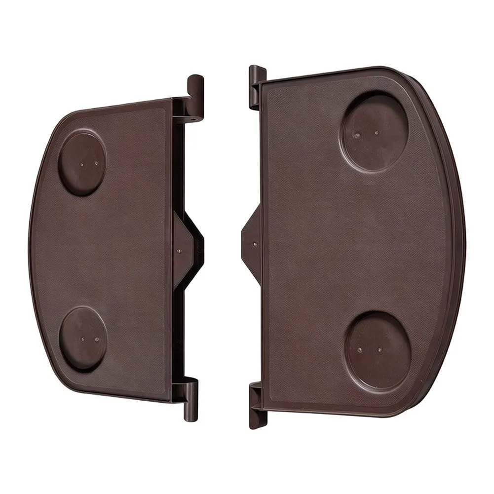 Cup Holder Side Tray for Outdoor Swing Chairs - Compact 36 x 21 cm Brown Plastic Attachment for Patio Lounge Seating