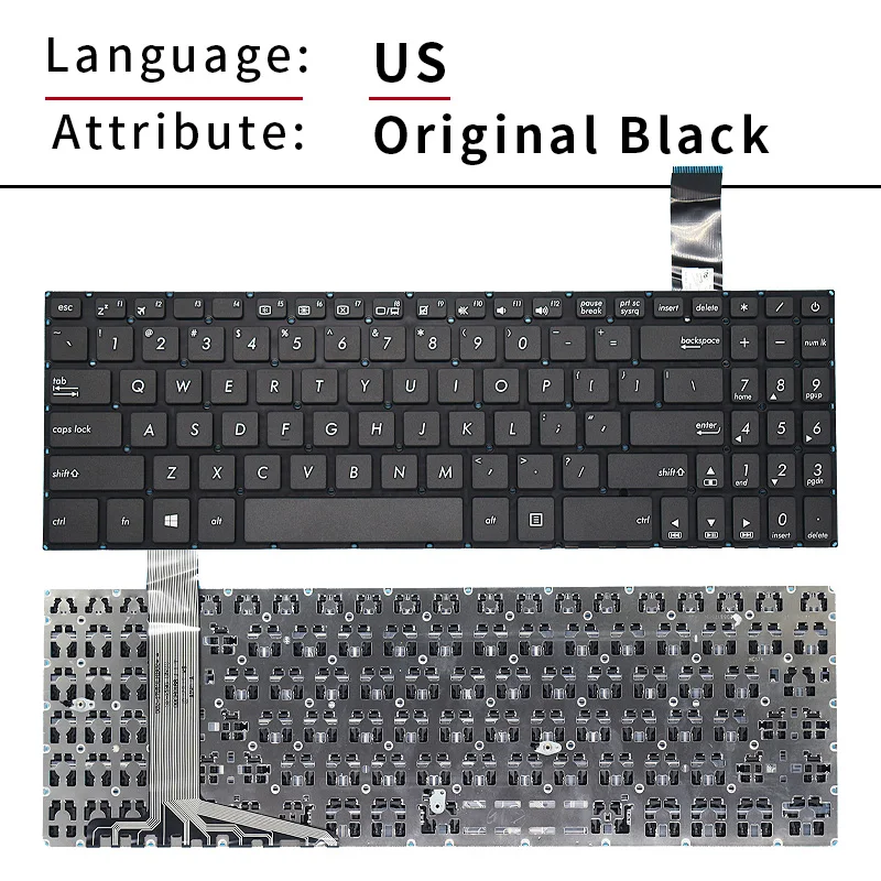 New US Russian Spanish Brazil Backlit Keyboards for ASUS VivoBook 15 X570 X570UD K570UD K570ZD M570DD 560bbr00 5602BR00 Replacem