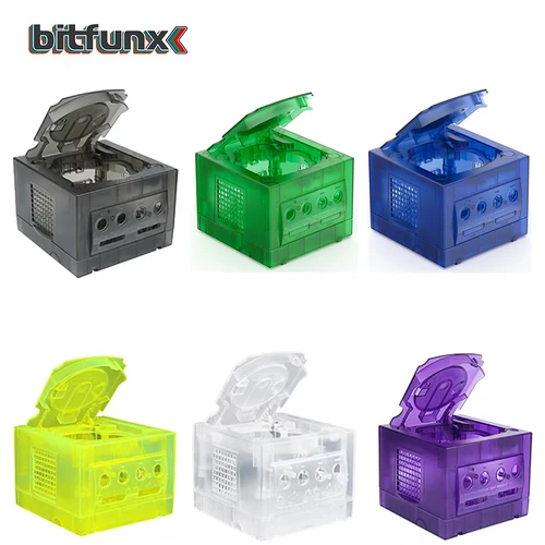 Bitfunx Gamecube NGC carcasa de repuesto transparente para consola de juegos Gamecube NGC GC