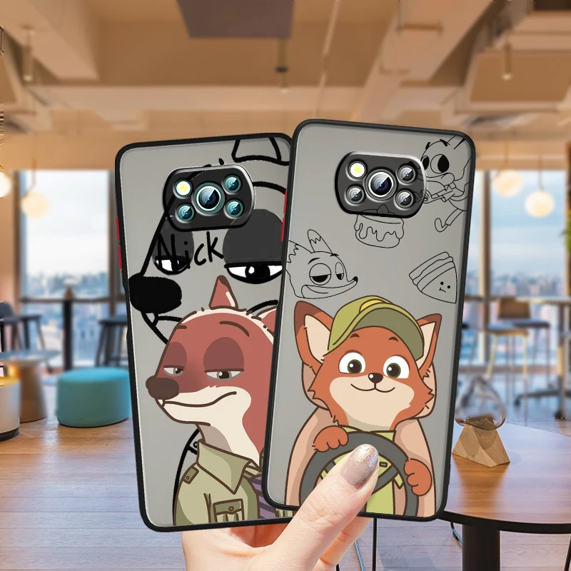 

Zootopia Disney Cute Lovers Frosted Translucent For Xiaomi Mi Poco X5 X4 X3 M6 M5S M5 M4 M3 F5 F4 F3 GT Pro 5G Soft Phone Case