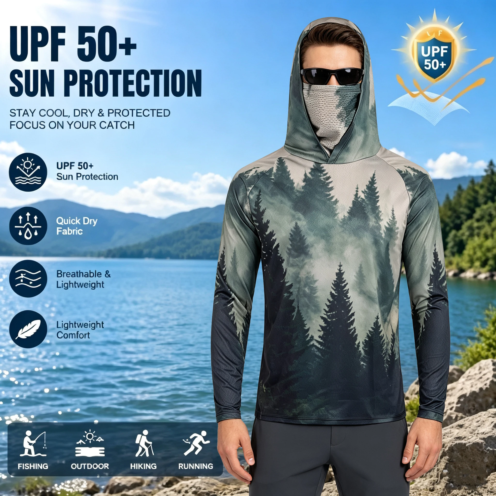 Kaos Hoodie Pancing dengan Mas - Fishing Hoodie ulasan dan harga