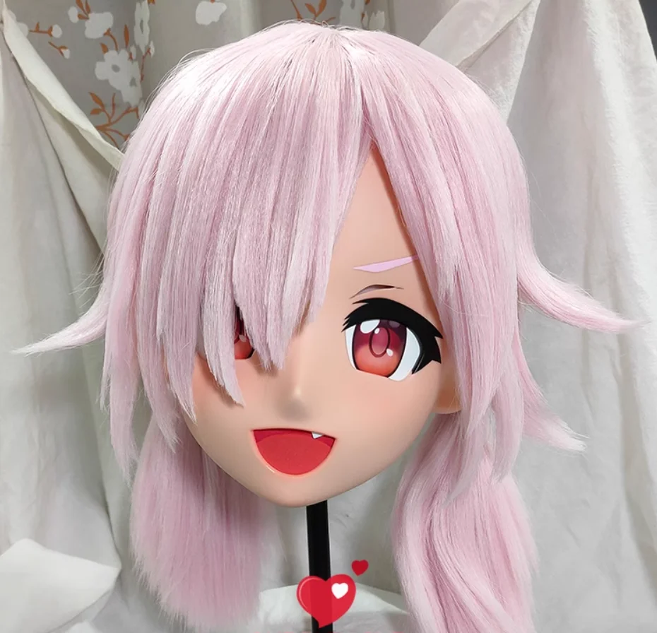 

(GLb00302) Настроить персонаж для девочек, смола, половина головы, кроссдресс, косплей, японское аниме, роль, маска кигуруми с глазами и париком