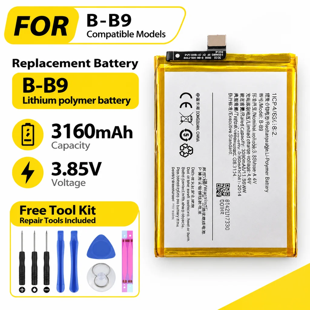 3160mAh B-B9 Replacement Battery For Vivo V5 / V5+ / X9S, Mobile Phone Battery Repair Component, Smartphone Spare Part