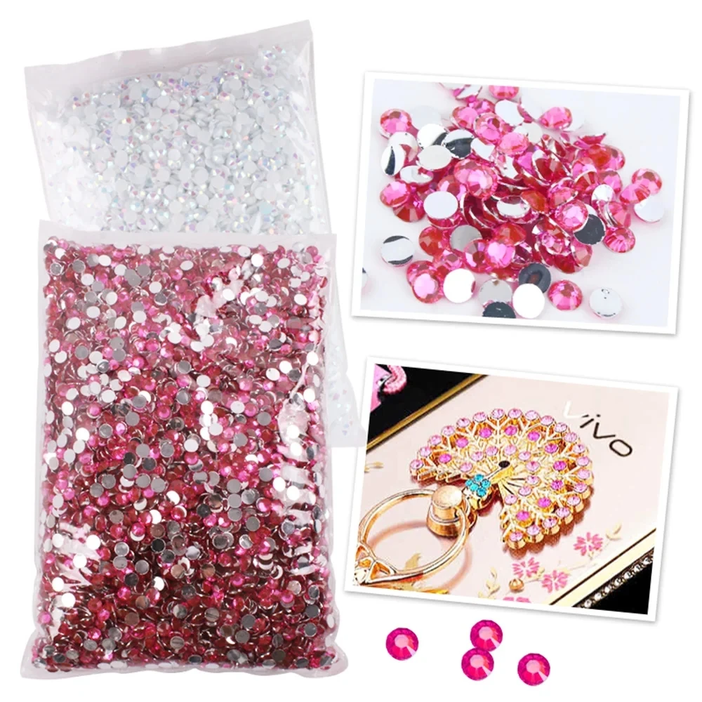Smoked topaz 2-6mm Resin Non Hot Fix Rhinestones Bulk Wholesale Flat Back Plastic Crystals Nail Ab Trimmings Crystals For Crafts