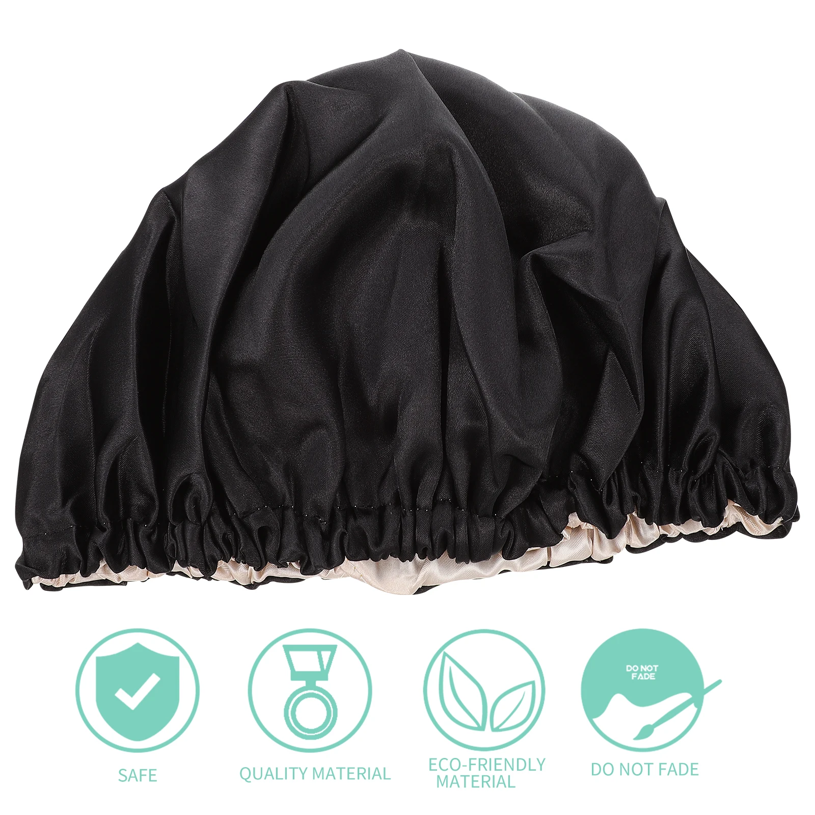 

Satin Elastic Kids Hat Bonnet Water Proof Bathing Shower Caps Child Polyester Soft Foldable Lightweight Travel Keeps
