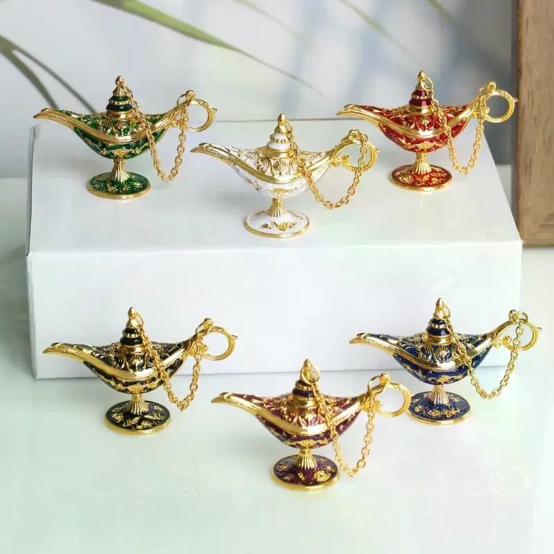 Aladdin Magic Lamp Alloy Decorative Crafts Ornaments Statue Wedding Holiday Party Home Living Room Desktop Decoration Crafts