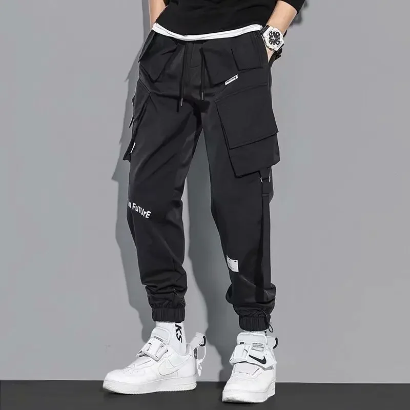 

Men's Cargo Pants Fashion Hip Hop Multi-pocket Trousers Trendy Streetwear Solid Sweatpants Joggers Male Casual Cotton Trousers