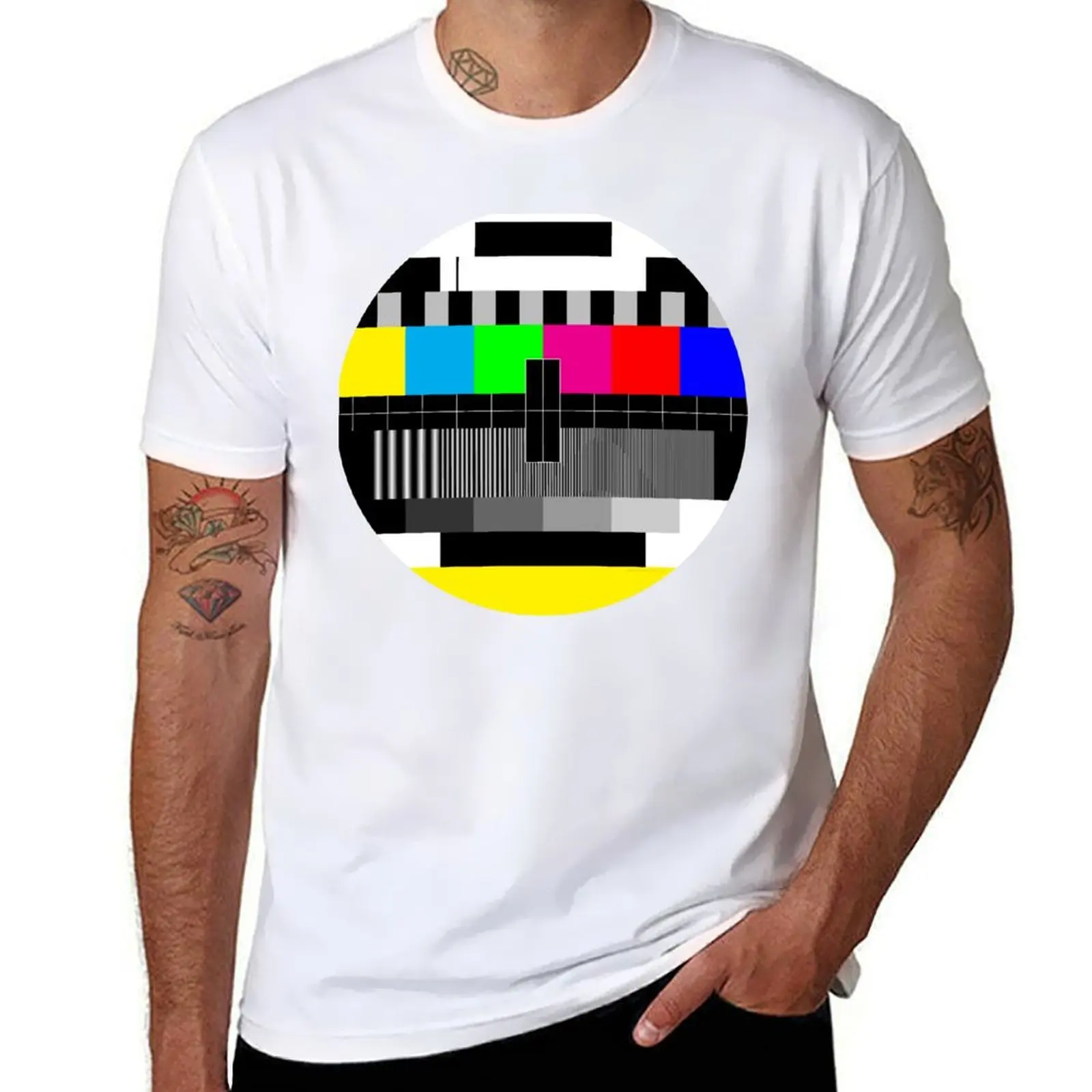 

TV test pattern World Transmission T-Shirt anime tshirt mens graphic t shirts cotton t shirts man 100% T-Shirt