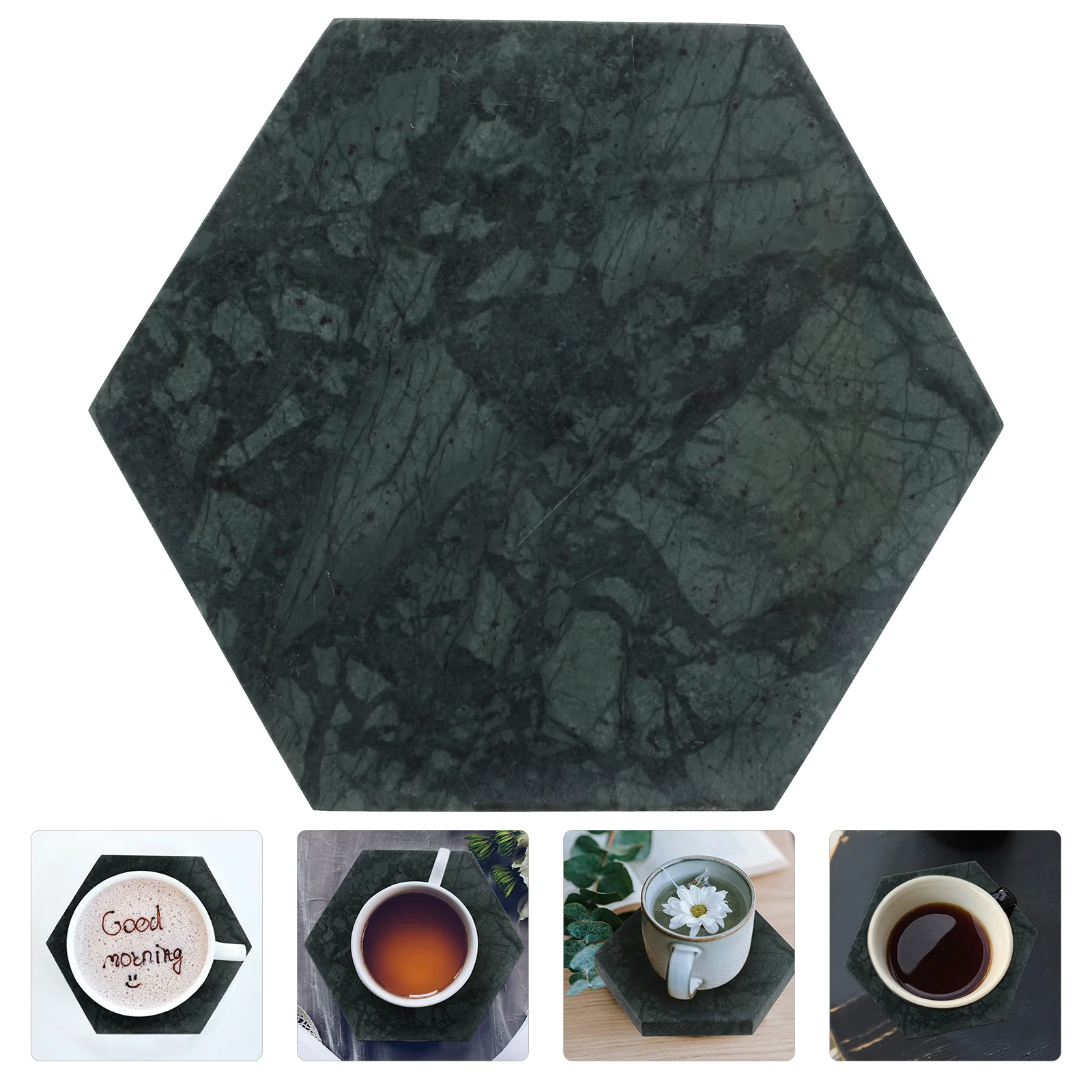 

Decorative Marble Coaster Wear Resistant Coffee Mug Tumblers Glass Pad Desktop Protection Home Gift Cup Mat