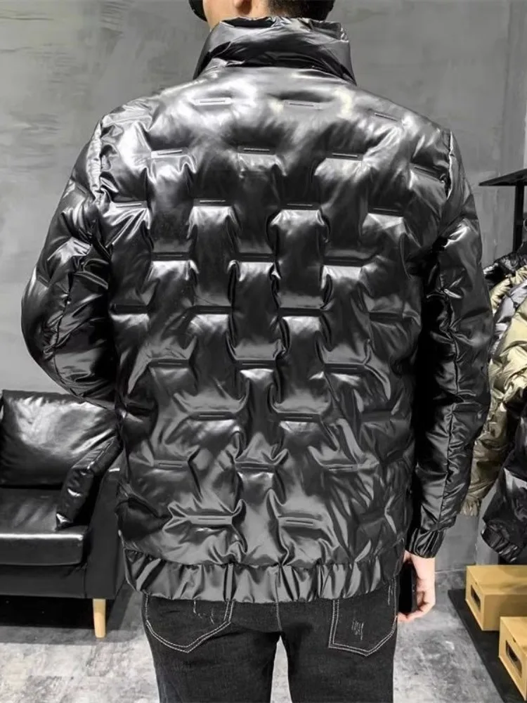 Jaet de algodón Thiened para hombres Ropa de abrigo de invierno cálida Sli Color puro para jóvenes Ropa de abrigo de otro material