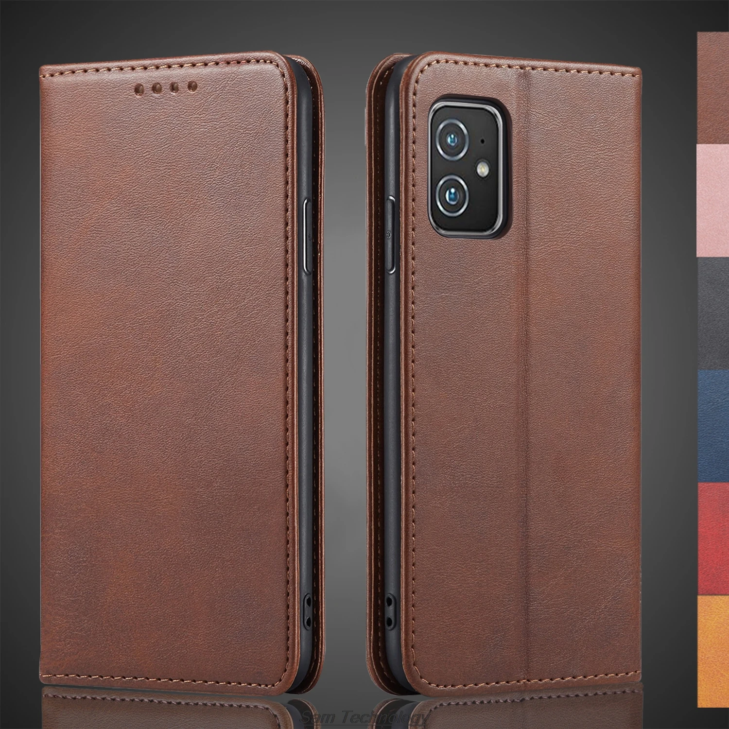 Funda de cuero con atracción magnética para ASUS Zenfone 8 Zenfone8 ZS590KS, funda con tapa, cartera, bolsas para teléfono, Capa, Fundas Coque