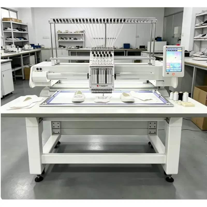 Heavy-Duty 12-Needle Embroidery Machine for Leather and Canvas Bag Decoration