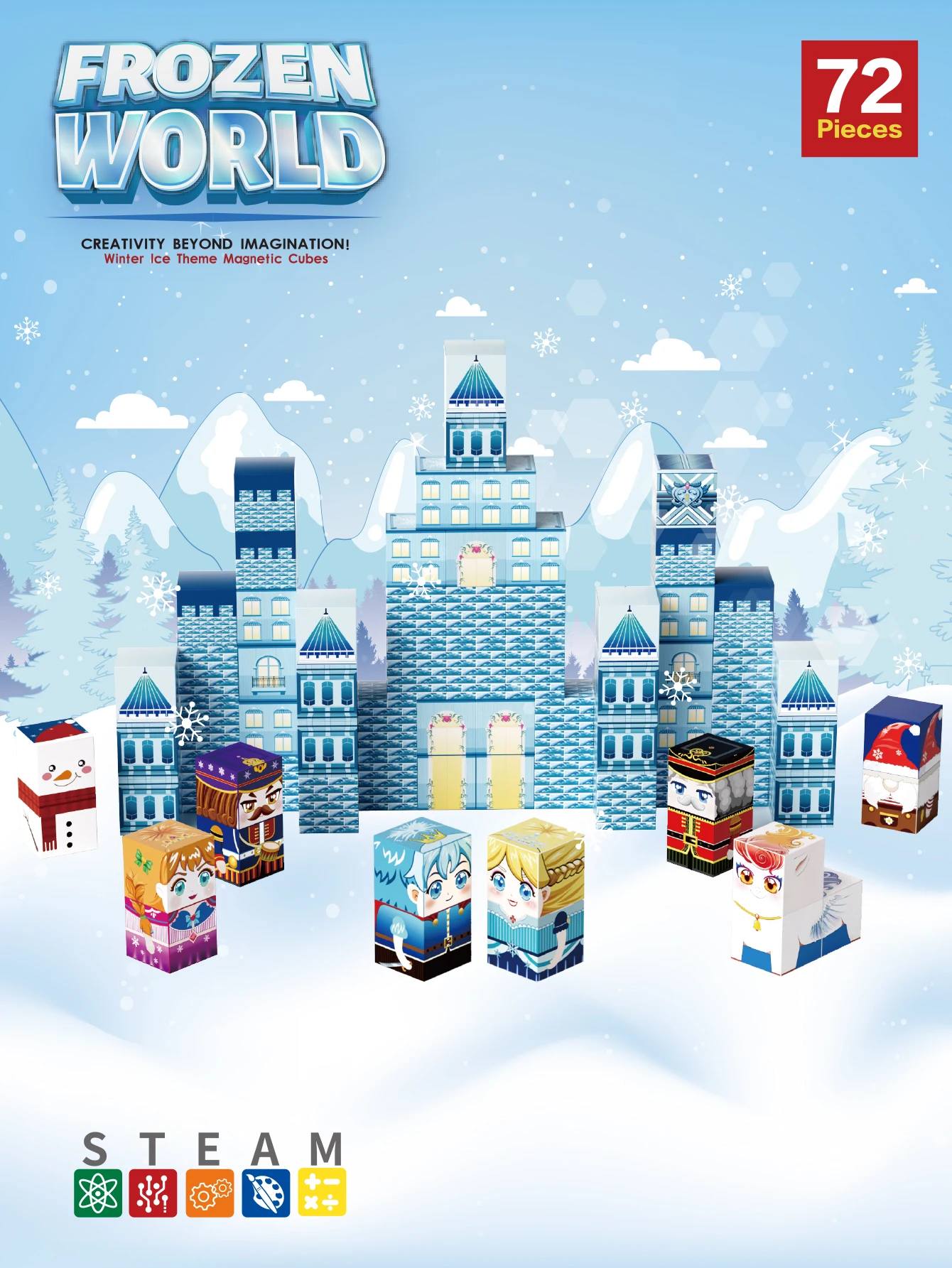 Magnetic Blocks Building Toys - Build Magnet World Set, Ice and Snow World Series，Magnet Toys