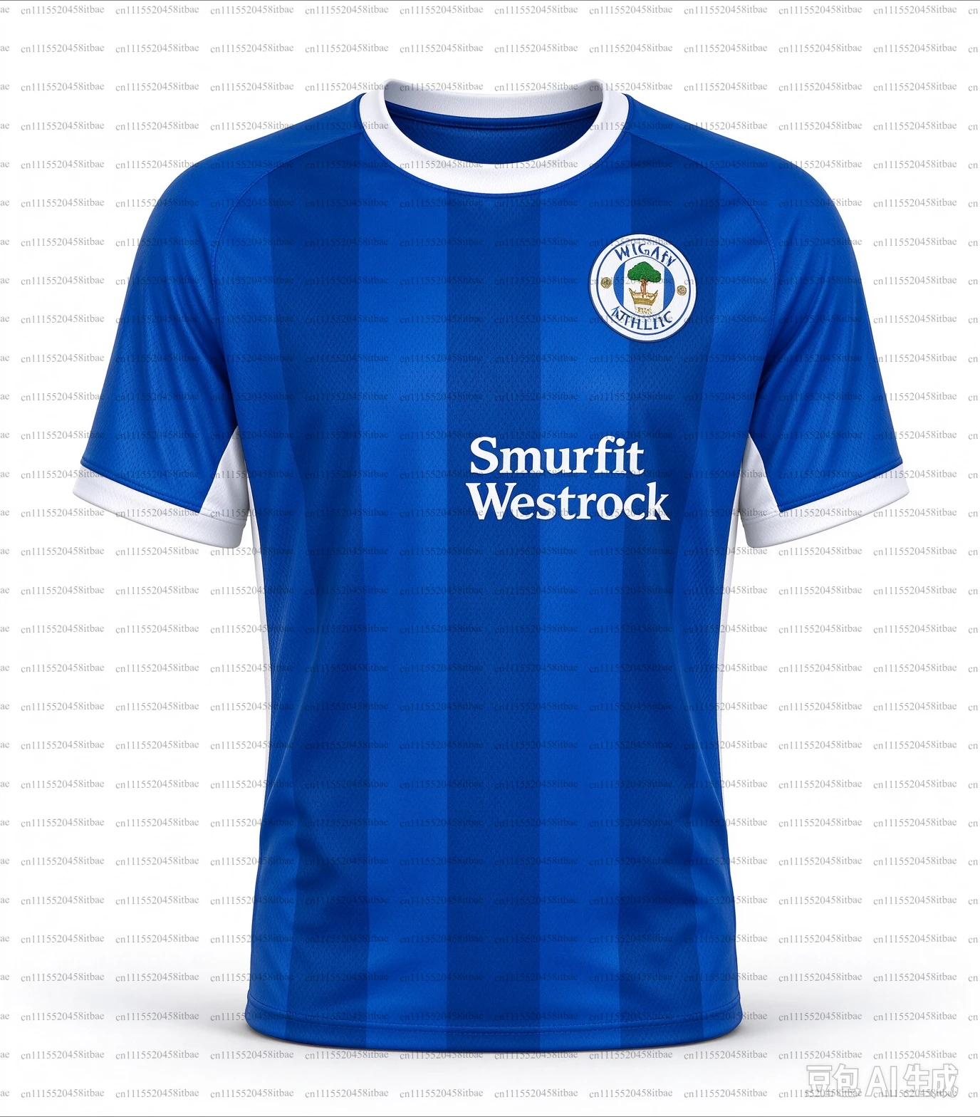 26‑27 Wigan Athletic Soccer Jersey, Men Subtle Vertical Shadow Stripe Fan Sports Tee, Breathable Quick Dry Football Shirt