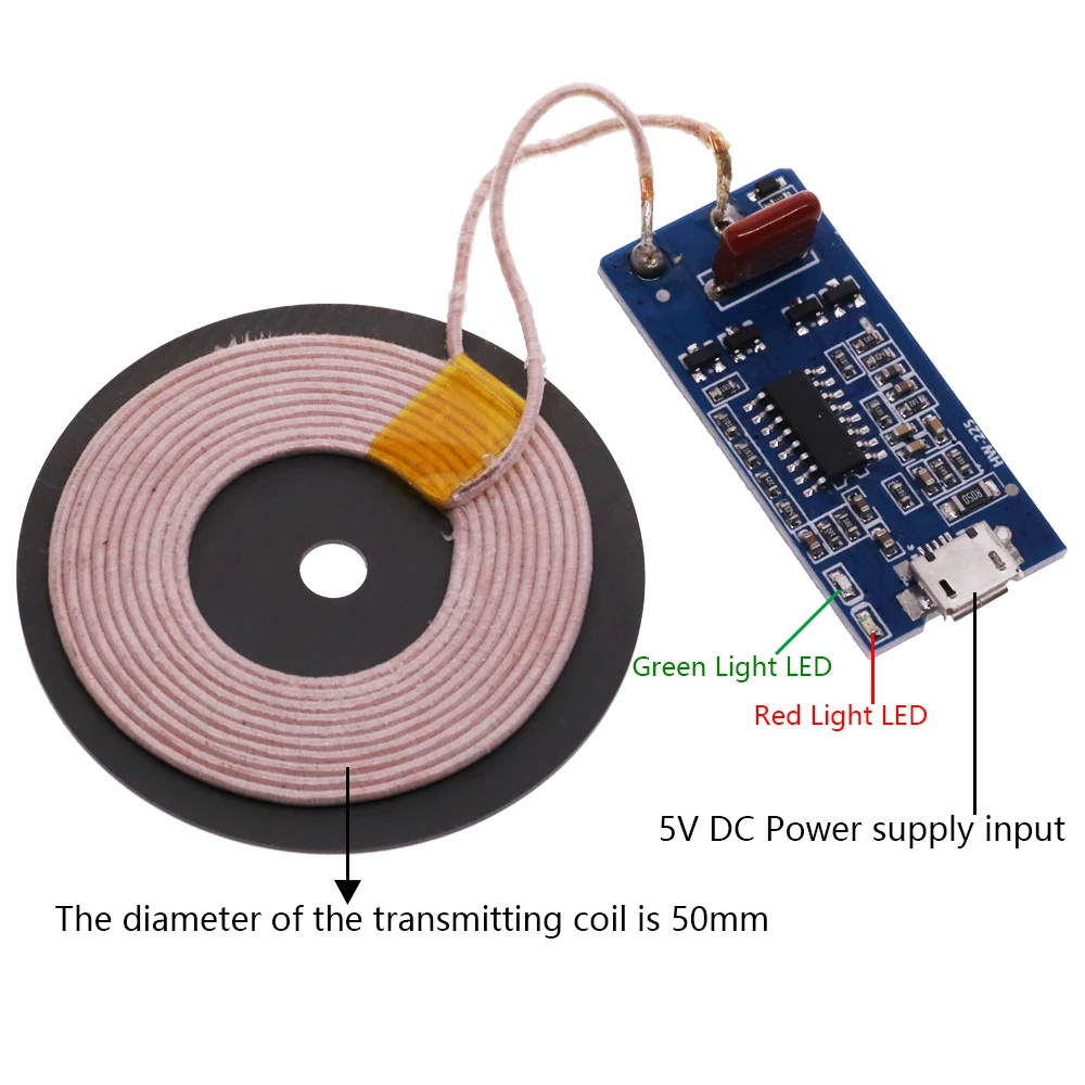 5V 1A Wireless Power Supply Charging Micro USB Coil 5W Charger Transmitter Universal Quick Charge DIY Kit