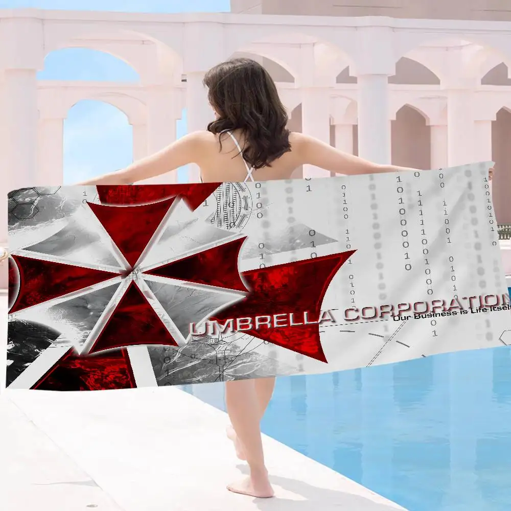 Fashion U-umbrella Logo C-corporation Beach Towel Bath Towels for Girl Microfiber Quick Dry Custom Sand Beach Yoga Spa Gym Pool