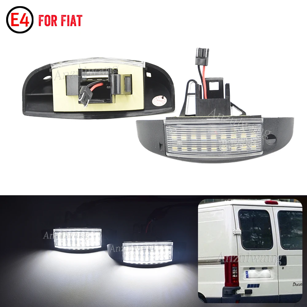 2PCS Rear Led License Number Plate Light Lamp For 2000 2001 2002 2003-2006 Fiat Ducato Peugeot Expert Boxer Citroen Jumpy canbus