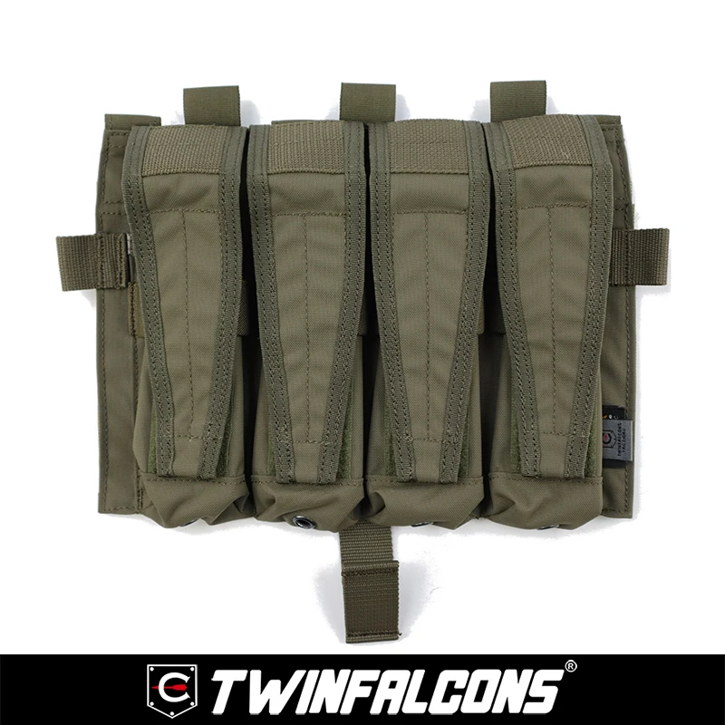 

TW-M080 Delustering TwinFalcons Tactical Detachable Flap QUAD SMG Mag Pouches Panel for Plate Carrier Tactical Vest