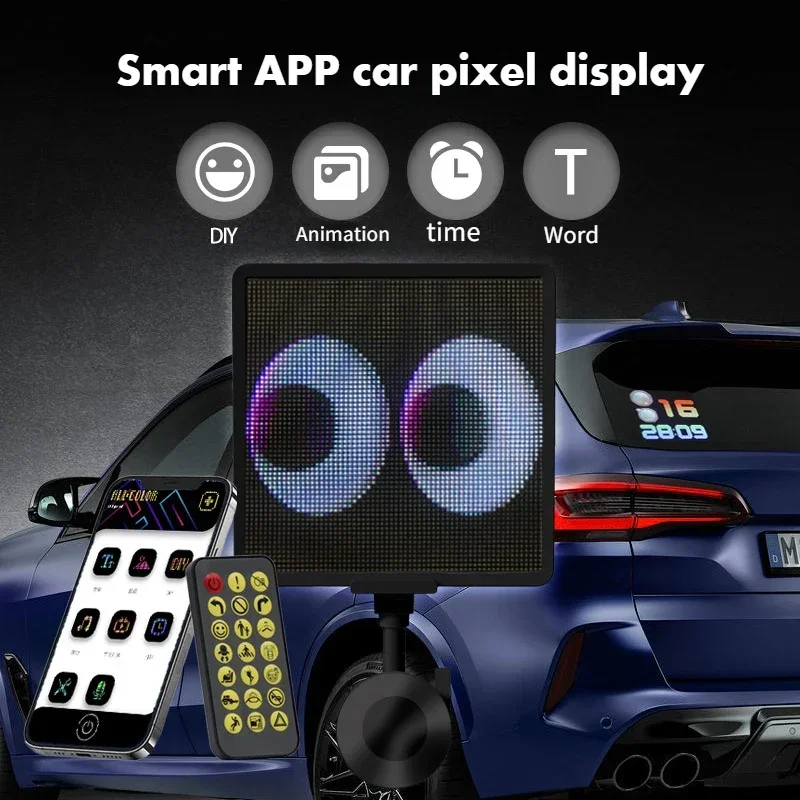 Smart DIY Car Pixel Screen LED Rear Window APP Control Customized Pattern Warning Light Car Rear Window, Commercial Advertising