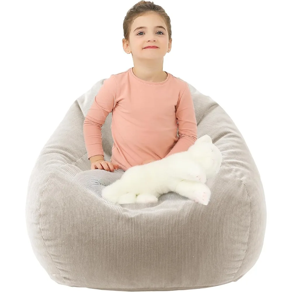 

Bean Bag Chairs with Corduroy Cover Removable, 3 Ft Large Memory Foam Bean Bag Chairs for Kids/Adults with Filling