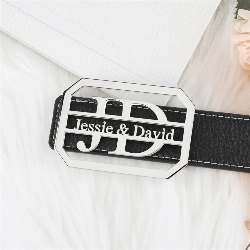 Custom Two Names Initial Belt Buckle Personalized Double Letters Waist Belt Buckle Groomsmen Gift For Men Wedding Jewelry Arabic