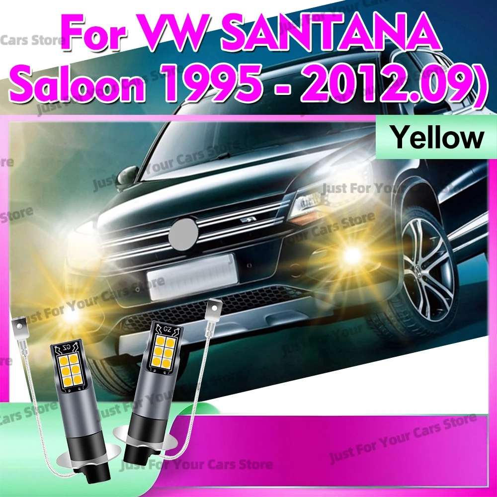 

2x Fog Lamps 3000K Yellow LED FogLights For VW SANTANA Saloon 1995-2000 2001 2002 2003 2004 2005 2006 2007 2008 2009 2010 2011