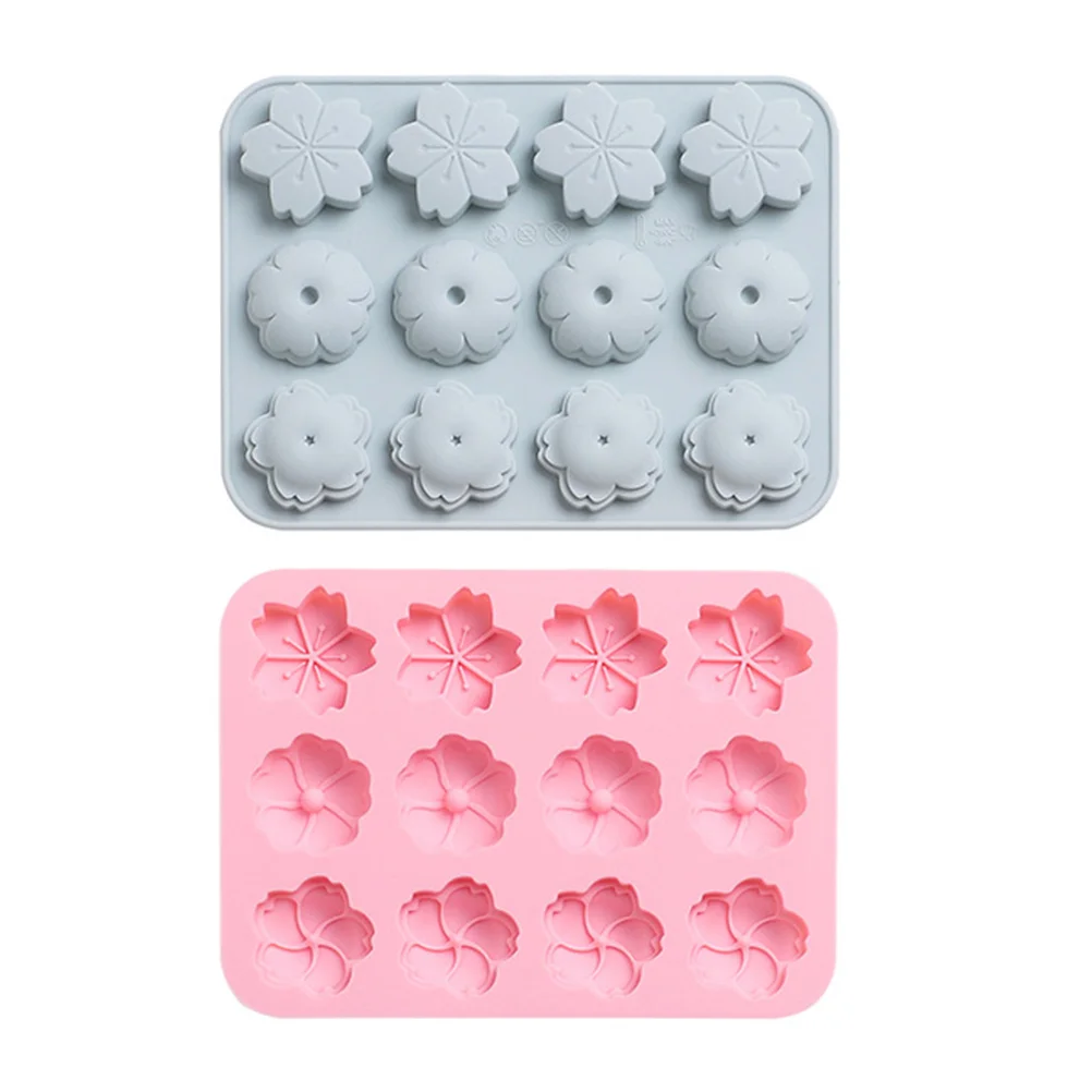 

2 Pcs Flower Silicone Mold Cookie Molds Baking Cookies Cheese Gel Mould Kitchen Bar Tools Cake Making Practical