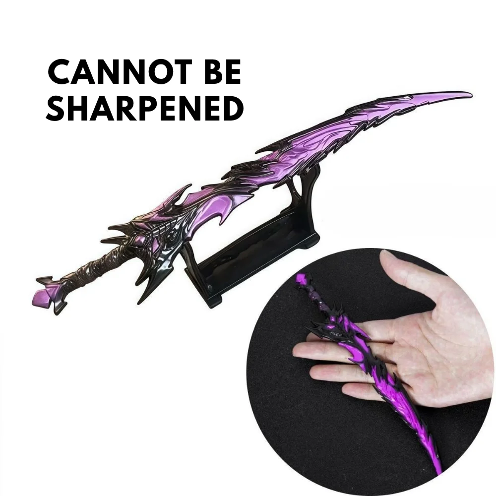 سكين زخرفي بشفرة شوكة الذيل، تمثال أنيمي قابل للجمع، زخارف سطح المكتب لغرفة الألعاب، آمنة وغير شحذ #4