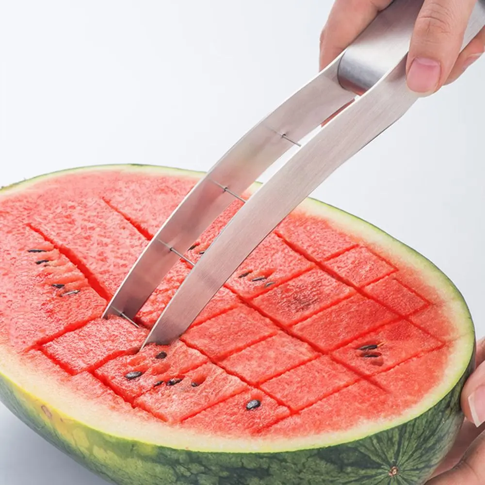 

Durable Stainless Steel Watermelon Slicer Lightweight Multi-Functional Fruit Slicer Fruit Salad Cutter Vegetable Tools