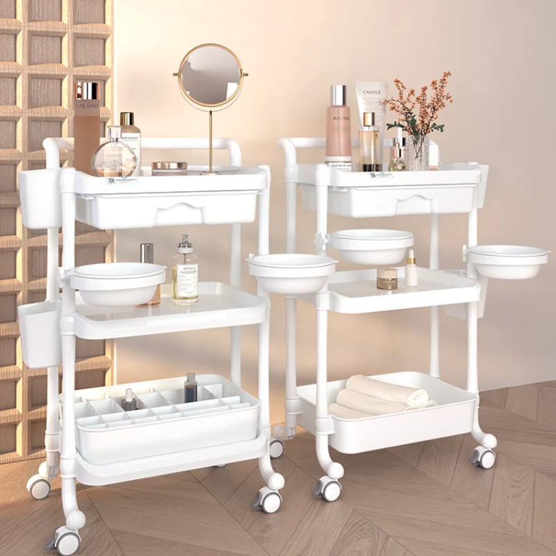 Storage Trolley Beauty Salon Special Tool Trolley Nail Art Eyelash Hairdressing Trolley with Wheels Tattoo Barber Shop Mobile