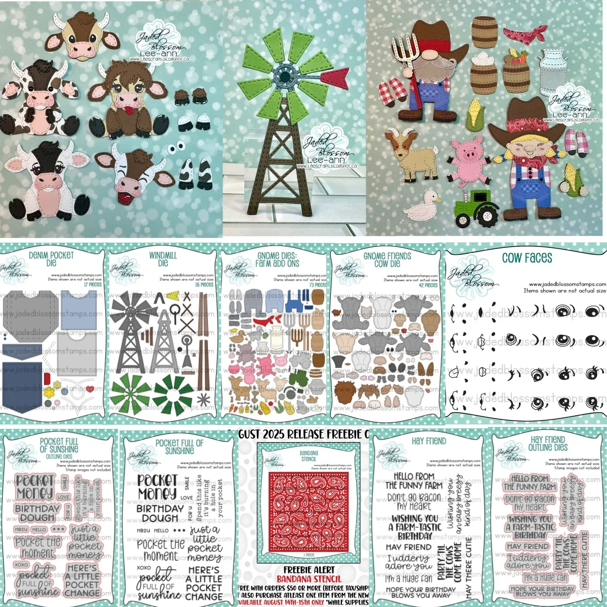 

Windmill Farm Hay Friend Denim Pocket BANDANA STENCIL Metal Cutting Dies Clear Stamps Stencil For DIY Scrapbook Craft Decoration