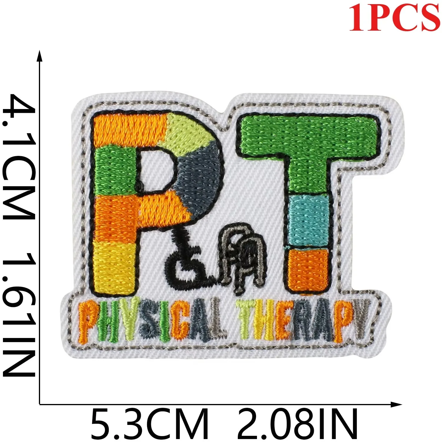 1Pcs Gait PT Physical Therapy Embroidered Patch, Iron on Sweetie Applique for DIY Bags Clothes Hats Sewing Craft Decor