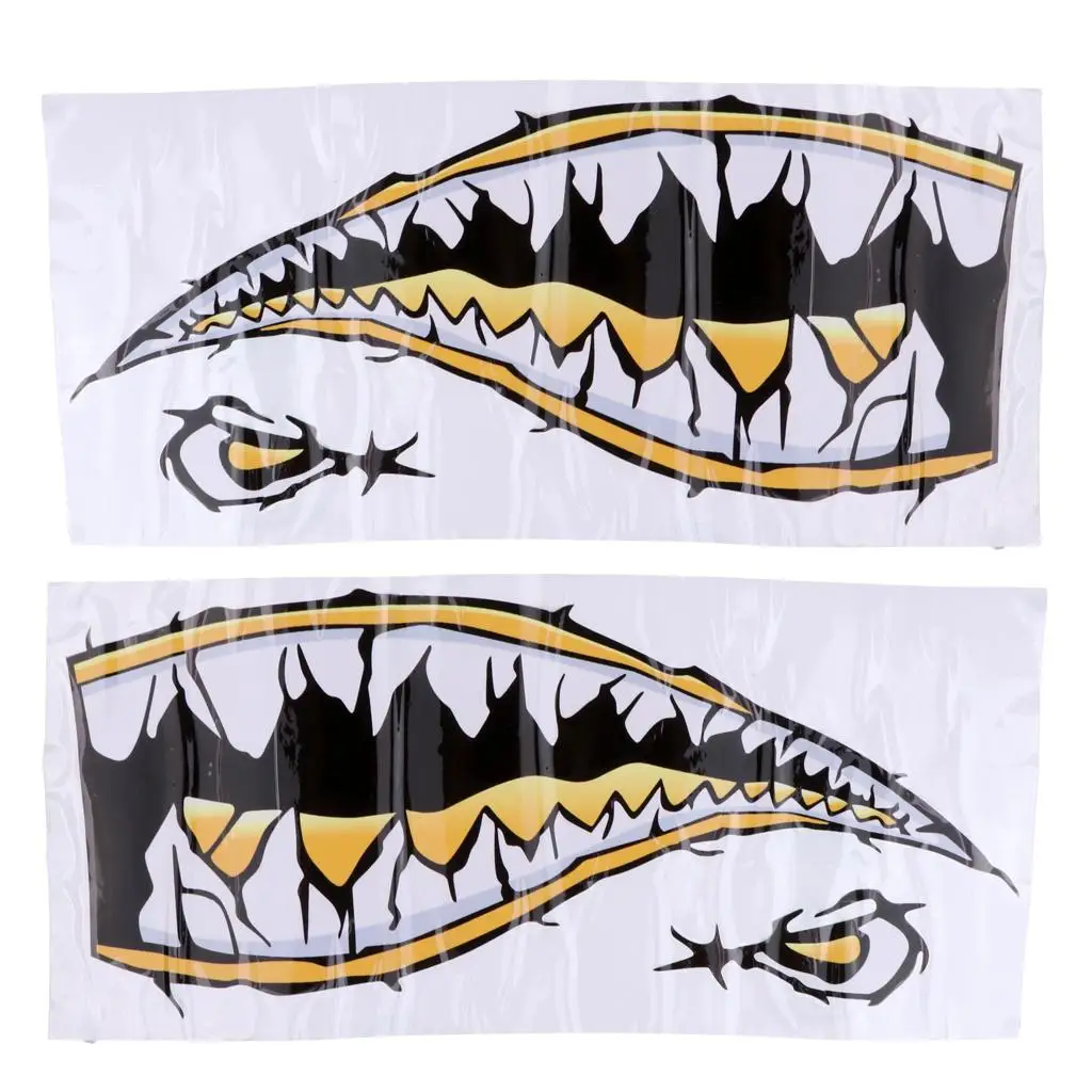 Waterproof Shark Teeth Decal Large Stickers Accessory for Kayak Fishing Boat Canoe Truck Window