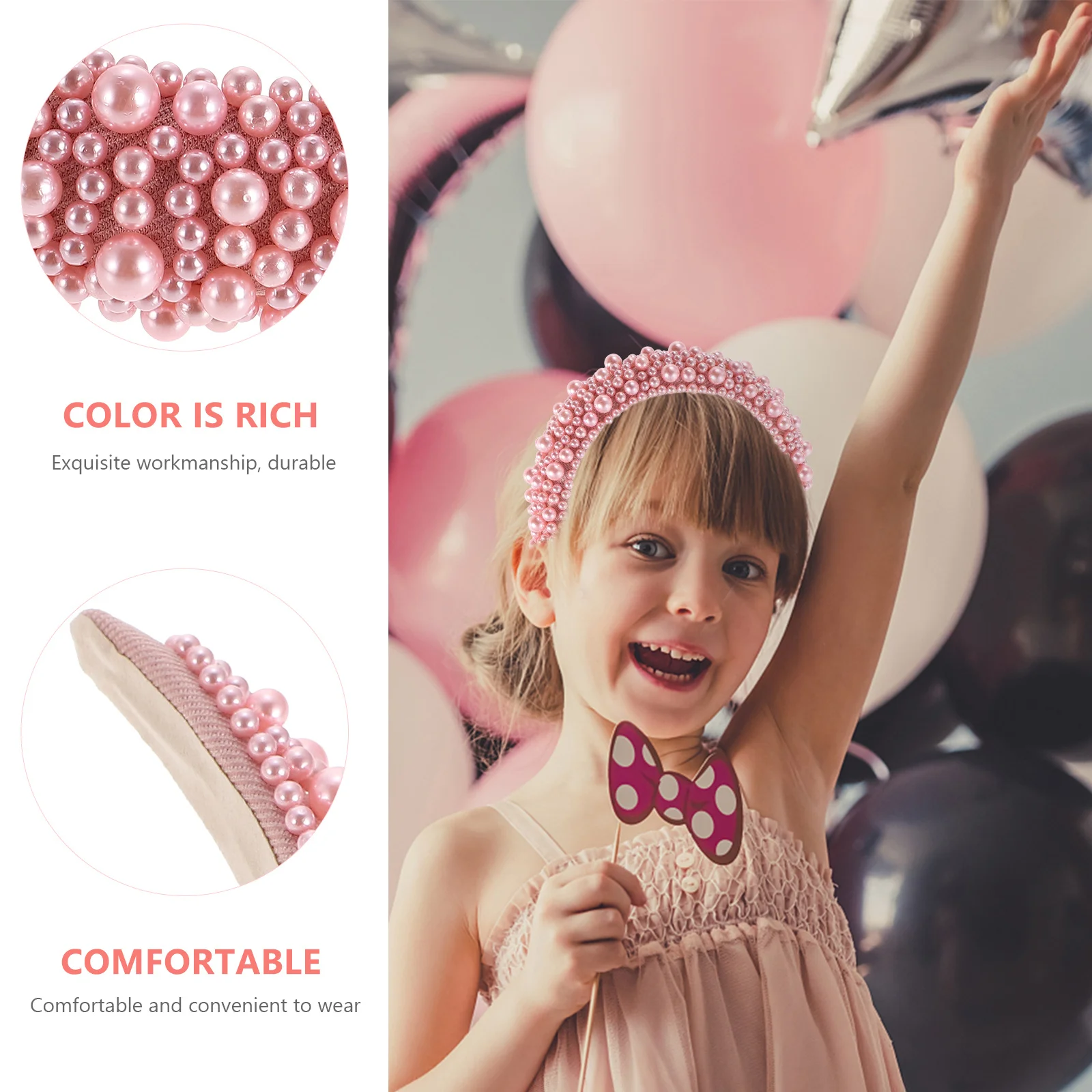 

Creative Pearl Headdress Delicate Band Hairband Chic Pearl Hoops Fashion Headband Decorative Gift Haircut Decor