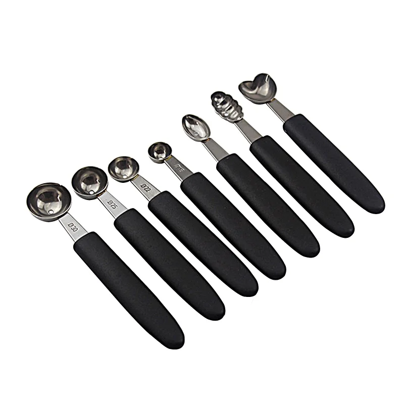

Stainless Steel Ice Cream Scoop Set, 7-Piece Stainless Scoop Set - 7pcs Fruit Dessert Tools For Kitchen For Ice Cream, Fruits