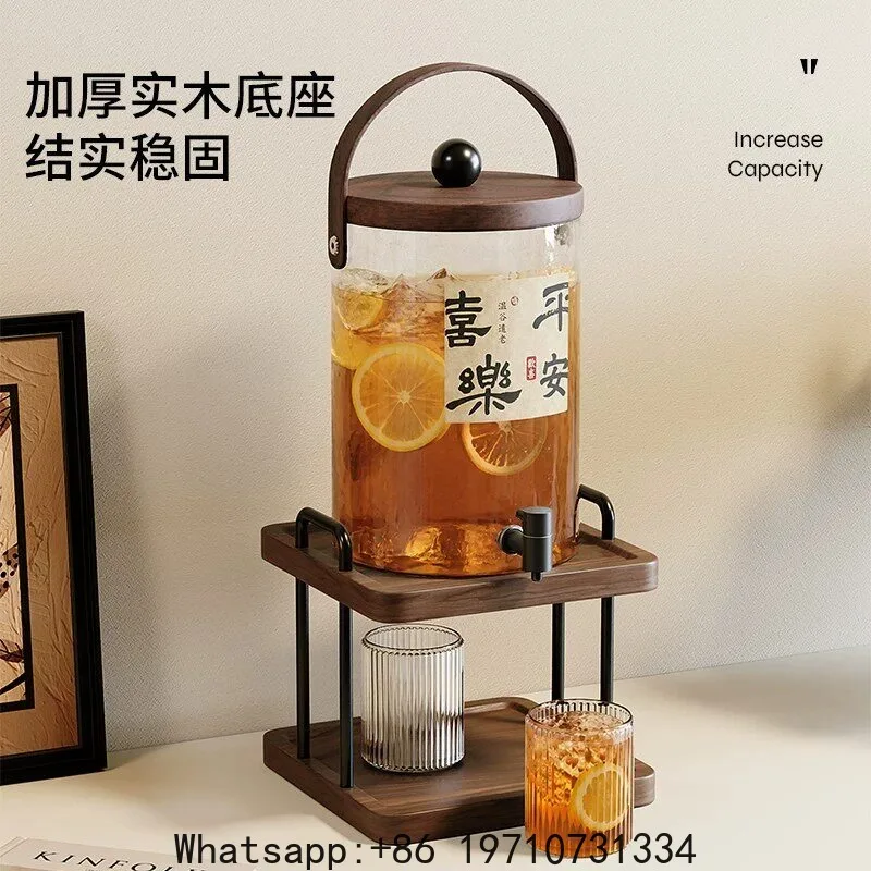 High-value glass cold kettle, medieval style with faucet, large capacity, high temperature resistant household