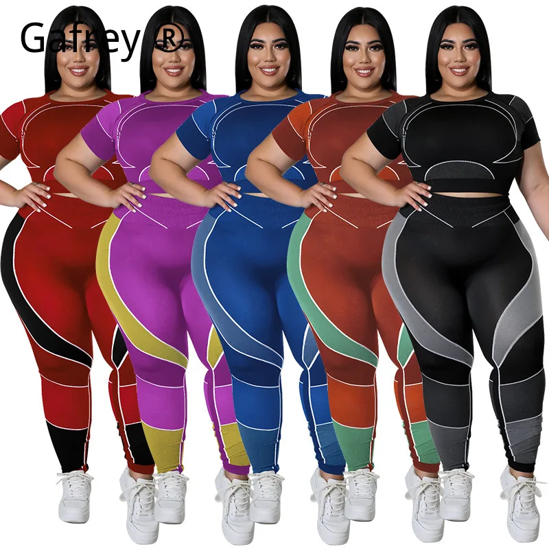 

Plus Size New Yoga Set Crop Top High Waist Tight Leggings Sports Gym Workout Running Activewear 2026 Oversize Sports Suit